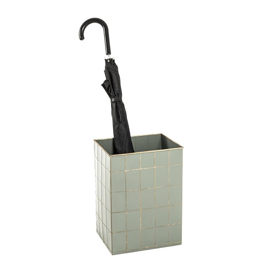 Read more about Ottumwa metal umbrella stand in gold and grey