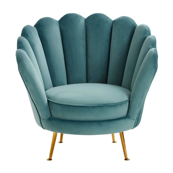 Ovaley Upholstered Velvet Accent Chair In Blue | Furniture in Fashion