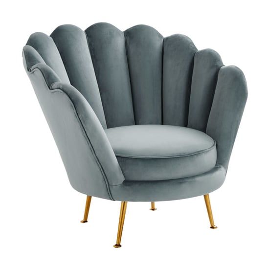 Ovaley Upholstered Velvet Accent Chair In Light Blue | Furniture in Fashion