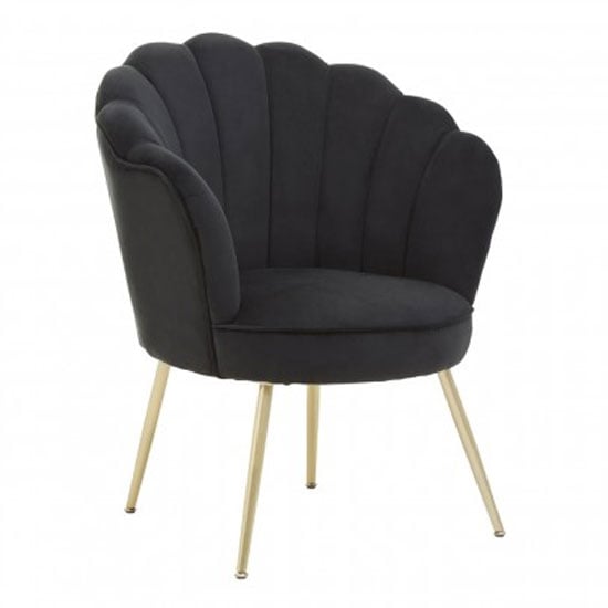Read more about Ovaley upholstered velvet accent chair in black
