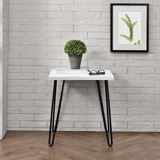 Product photograph of Owes Wooden End Table In White from Furniture in Fashion