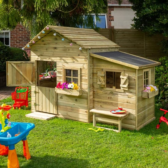 Read more about Oxer wooden club house kids playhouse in natural timber