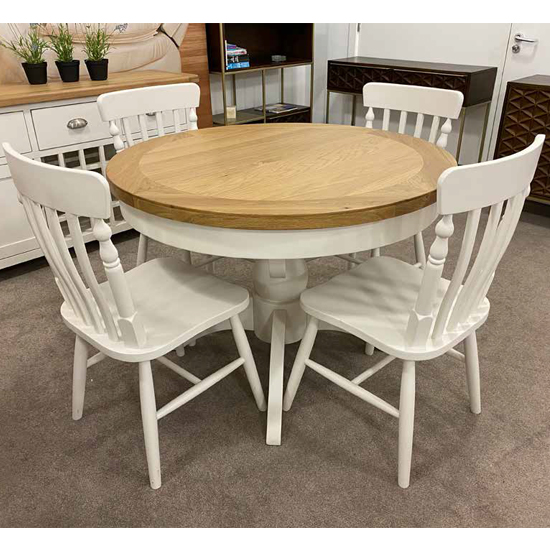 Read more about Oxford round extending dining set with 4 chairs