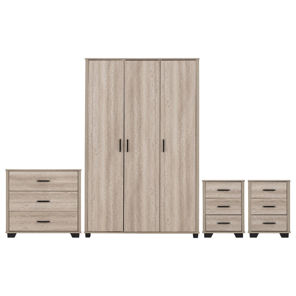 Read more about Oxnard wooden bedroom furniture set with 3 doors in light oak