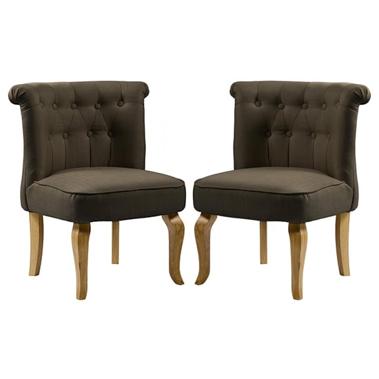 Product photograph of Pacari Brown Fabric Dining Chairs With Natural Legs In Pair from Furniture in Fashion