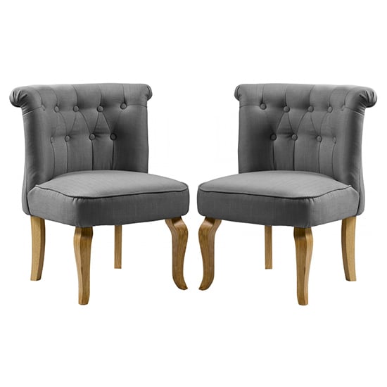 Product photograph of Pacari Grey Fabric Dining Chairs With Natural Legs In Pair from Furniture in Fashion