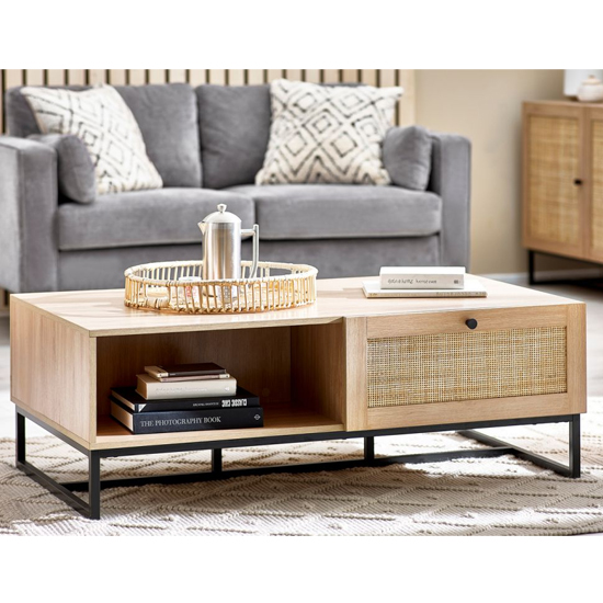 Product photograph of Pabla Wooden Coffee Table With 2 Drawers In Oak from Furniture in Fashion