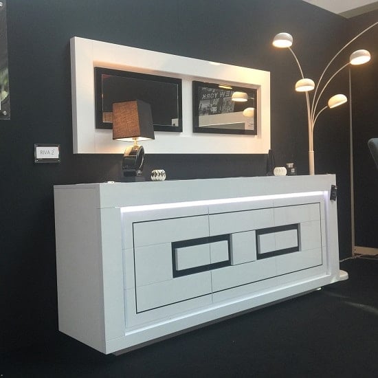 Read more about Padua wooden led sideboard in high gloss white and black