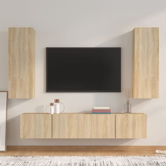 Product photograph of Paidi Wooden Living Room Furniture Set In Sonoma Oak from Furniture in Fashion