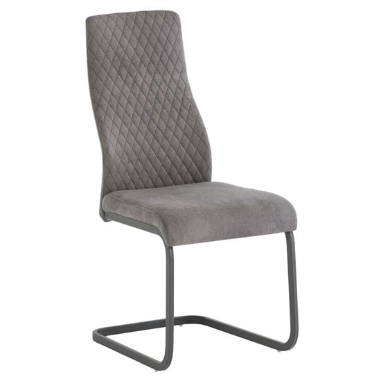 Product photograph of Palmen Fabric Dining Chair In Light Grey from Furniture in Fashion
