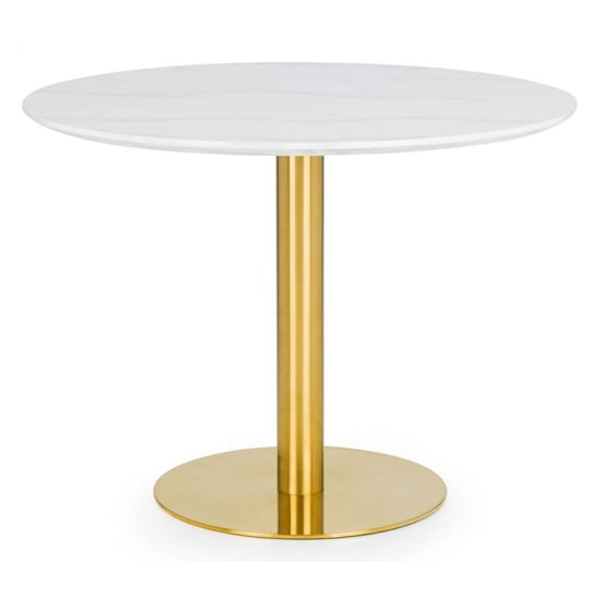 Product photograph of Pahana Round Marble Dining Table In White from Furniture in Fashion