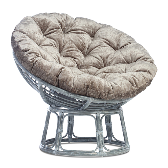 papasan grey accent chair