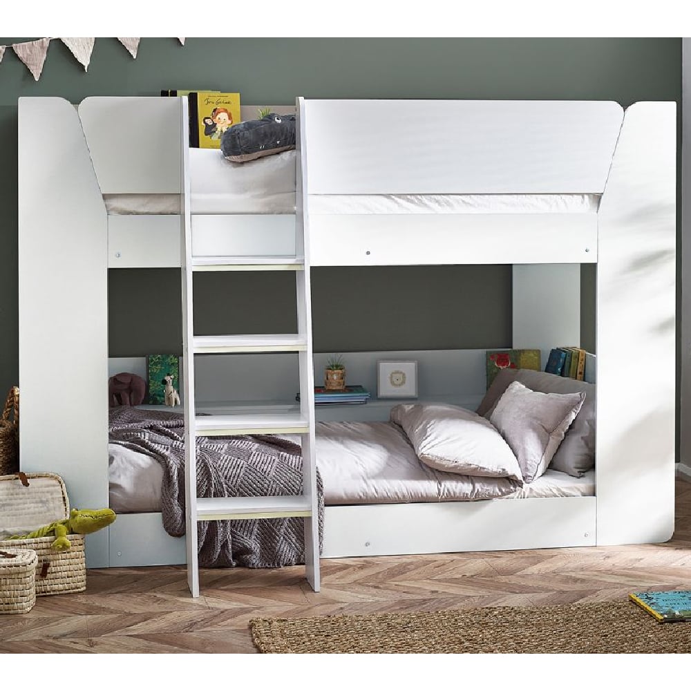 Product photograph of Pampa Wooden Children Bunk Bed In White from Furniture in Fashion