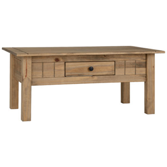 Photo of Prinsburg wooden 1 drawer coffee table in natural wax
