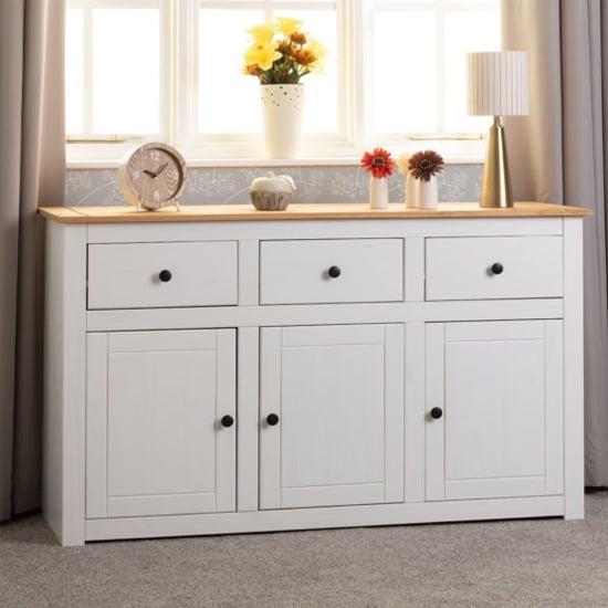 Maximo Sideboard In White And Black With 4 Doors | Furniture in Fashion
