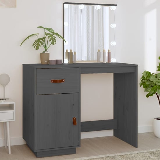 Read more about Panas pinewood dressing table in grey with led lights