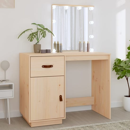 Read more about Panas pinewood dressing table in natural with led lights