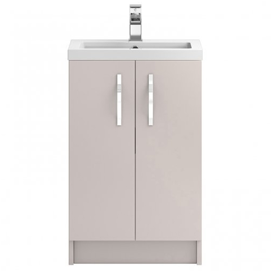 Product photograph of Paola 50cm Floor Vanity Unit With Basin In Gloss Cashmere from Furniture in Fashion