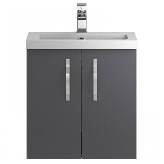 Product photograph of Paola 50cm Wall Hung Vanity Unit With Basin In Gloss Grey from Furniture in Fashion