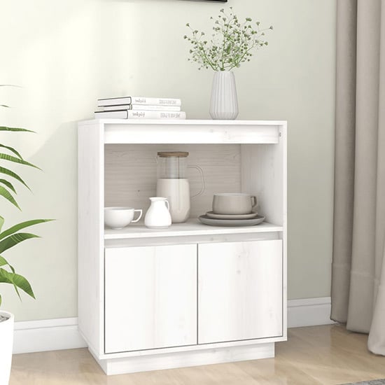 Read more about Paolo pinewood sideboard with 2 doors 1 shelf in white