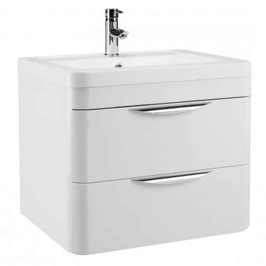 Paradox 60cm Wall Vanity With Ceramic Basin In Gloss White | Furniture ...