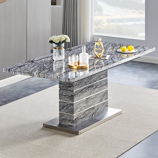 Product photograph of Parini Extendable Dining Table Large In Melange Marble Effect from Furniture in Fashion