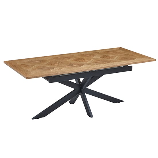 Product photograph of Parker Extending Wooden Dining Table In Medium Oak Veneer from Furniture in Fashion