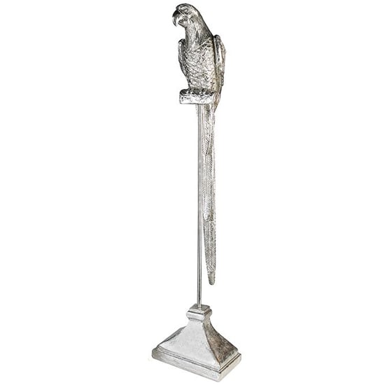 Photo of Parrot poly large sculpture in antique silver