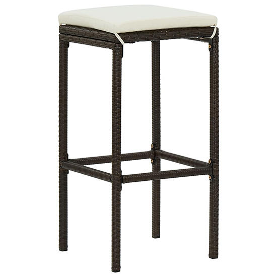 Parry Poly Rattan Garden Bar Table With 2 Stools In Brown | Furniture