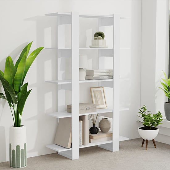 Product photograph of Parry Wooden Bookcase And Room Divider In White from Furniture in Fashion