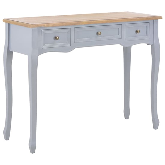 Product photograph of Pasgen Wooden Dressing Console Table With 3 Drawers In Grey from Furniture in Fashion