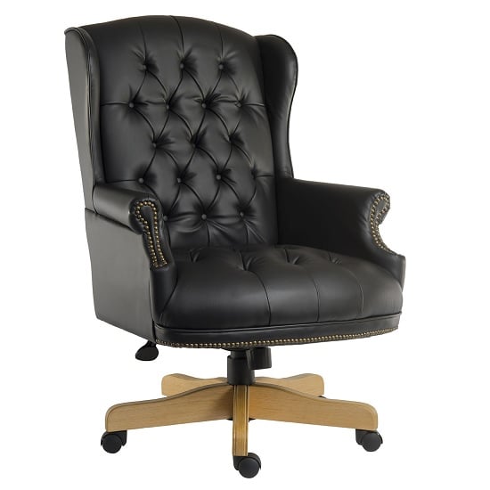 Product photograph of Patmos Executive Office Chair In Black Bonded Leather from Furniture in Fashion