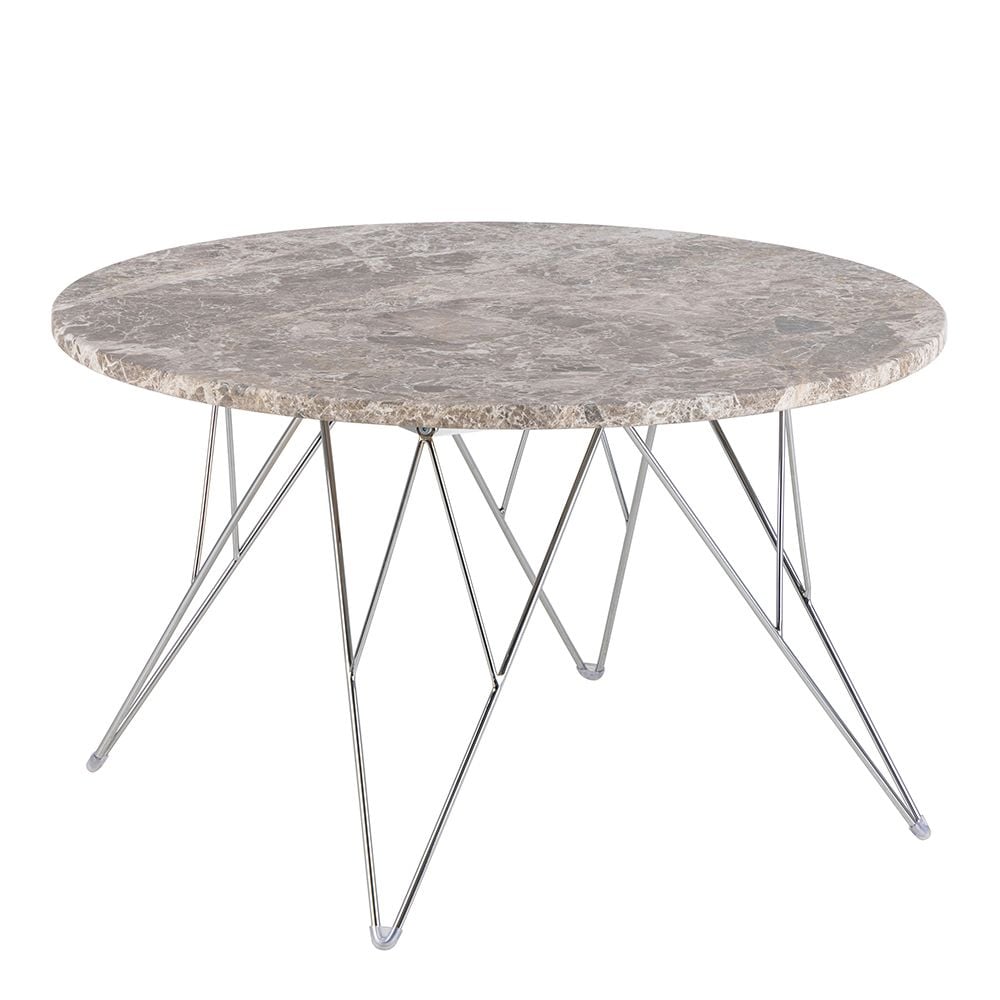 Product photograph of Patoka Grey Brown Marble Coffee Table With Chrome Frame from Furniture in Fashion