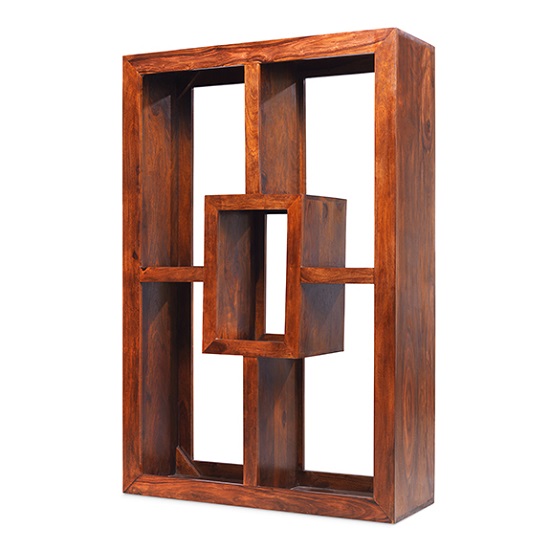 Photo of Payton wooden display unit rectangular in sheesham hardwood