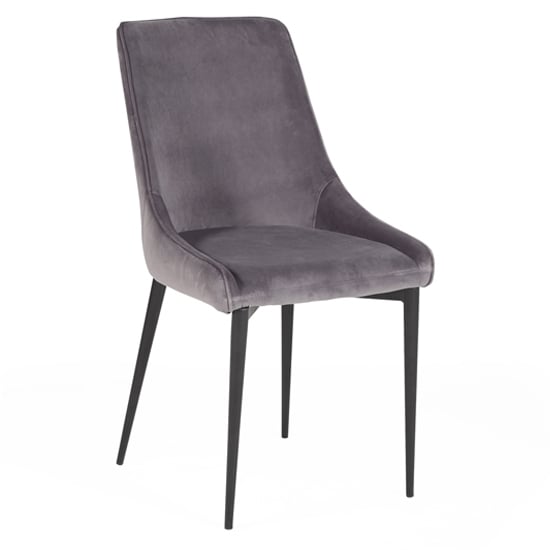 Product photograph of Payton Velvet Dining Chair With Metal Legs In Grey from Furniture in Fashion