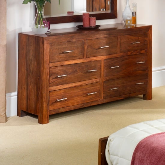 Read more about Payton chest of drawers wide in sheesham hardwood with 7 drawers