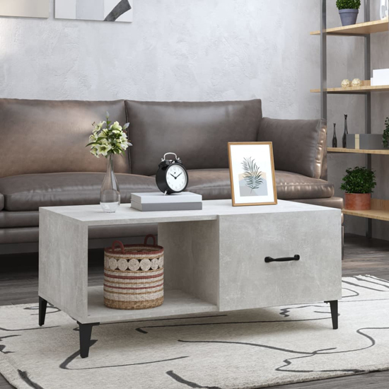 Read more about Pearl wooden coffee table with 1 flap in concrete effect