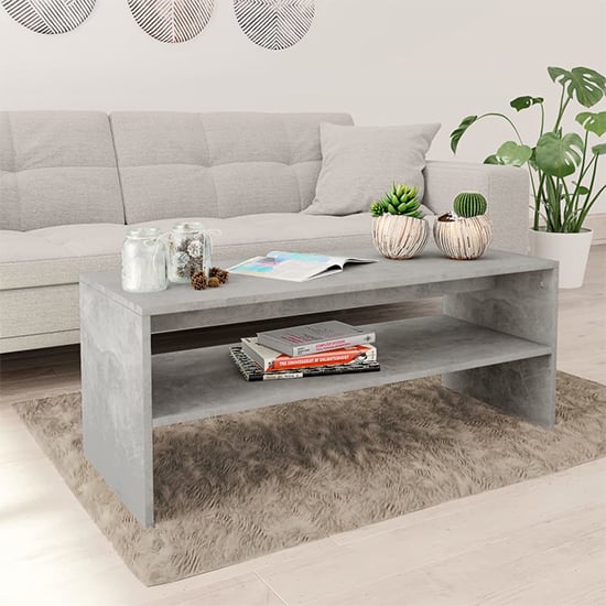 Read more about Peleg rectangular wooden coffee table in concrete effect