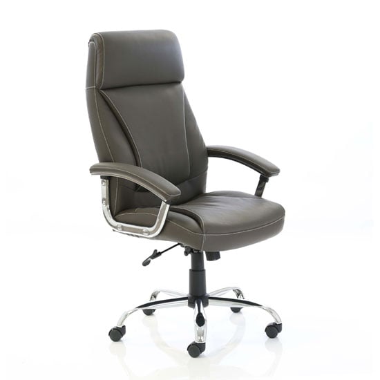 Product photograph of Penza Leather Executive Office Chair In Brown from Furniture in Fashion
