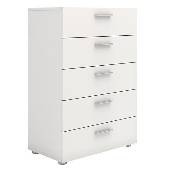 Perkin Wooden Chest Of Drawers In White With 5 Drawers | Furniture in ...