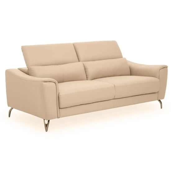Product photograph of Phoenixville Faux Leather 3 Seater Sofa In Cream from Furniture in Fashion