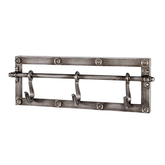 Product photograph of Pierce Metal Wall Hung 3 Hooks Coat Rack In Anthracite from Furniture in Fashion