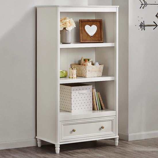 Plaistow Wooden Bookcase In Cream 