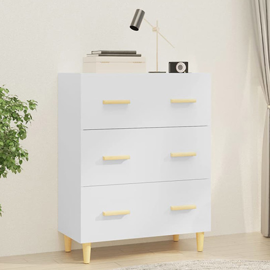 Read more about Pirro high gloss chest of 3 drawers in white