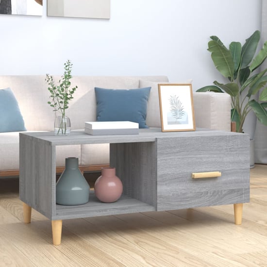 Product photograph of Plano Wooden Coffee Table With 1 Flap In Grey Sonoma Oak from Furniture in Fashion