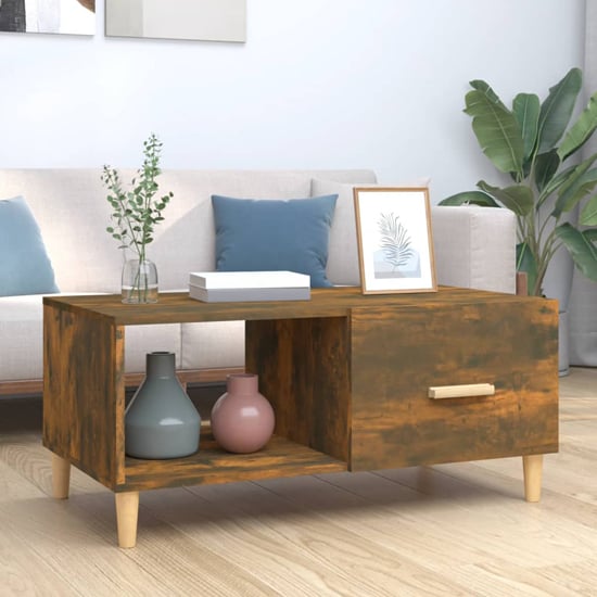 Read more about Plano wooden coffee table with 1 flap in smoked oak