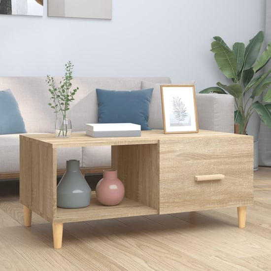 Product photograph of Plano Wooden Coffee Table With 1 Flap In Sonoma Oak from Furniture in Fashion