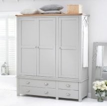 Platina Large Wardrobe In Grey And Oak With 3 Doors Furniture In