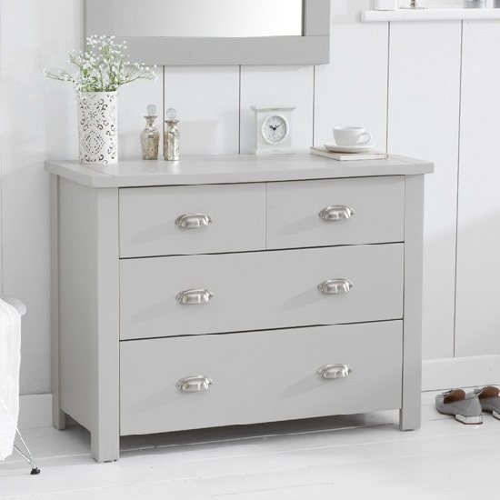 Platina Small Chest Of Drawers In Grey With 4 Drawers ...