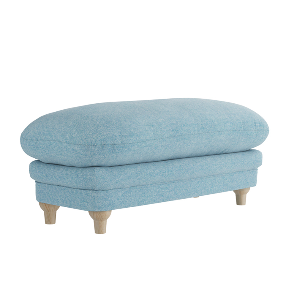 Product photograph of Plumpton Fabric Foot Stool In Duck Egg Blue from Furniture in Fashion